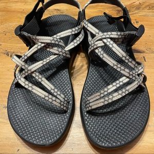 Chaco grey strappy outdoor sandals for hiking and comfort